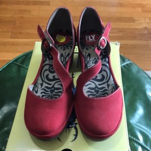 FLY London - Wako - Asymmetrical Strap Heel - Lipstick - 39